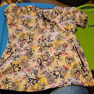 Koi Women's Floral Blouse - Yellow and Black